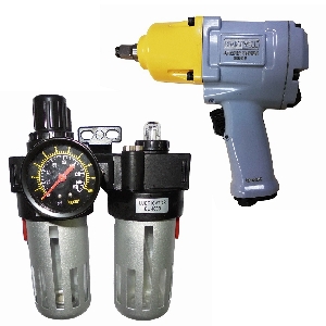 Гайковерт с блоком подготовки воздуха KraftWell арт. KRW1500IW+KRW1771.2A12