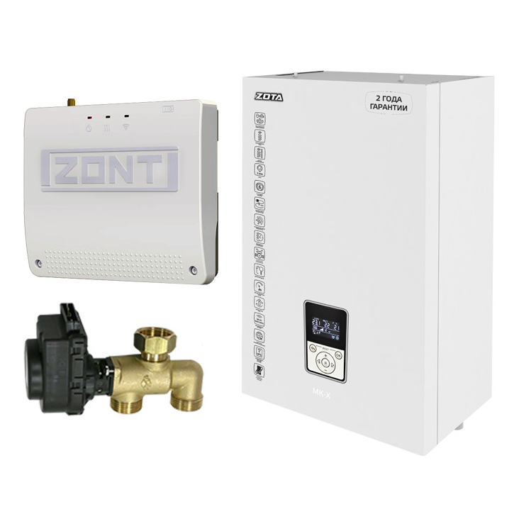 Миникотельная-SET ZOTA МК-X 12кВт (клапан ZOTA BPV+ZONT SMART 2.0 с OpenTherm ZOTA)
