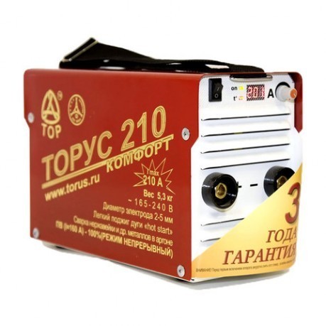 Сварочный инвертор ТОРУС-210 КОМФОРТ (+провода)
