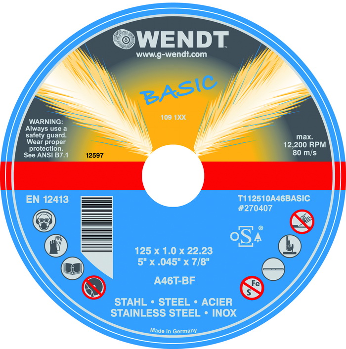 Отрезные круги G-Wendt Basic нержавеющая сталь
